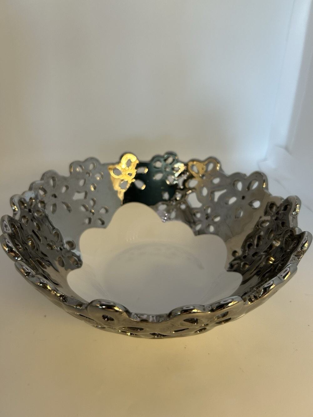 Collectible Silver Plated Pierced Bowl.